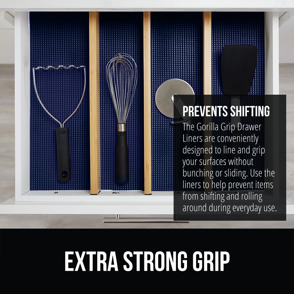 GORILLA GRIP powerGRIP thick grip technology protects surfaces and reduces movement.