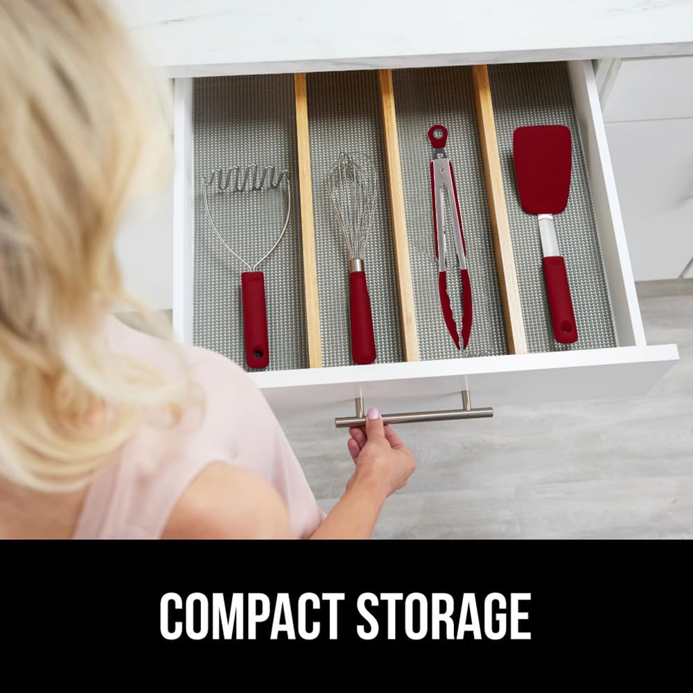 GORILLA GRIP red kitchen tongs add visibility and style to any set.