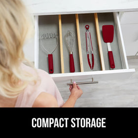 GORILLA GRIP red kitchen tongs add visibility and style to any set.