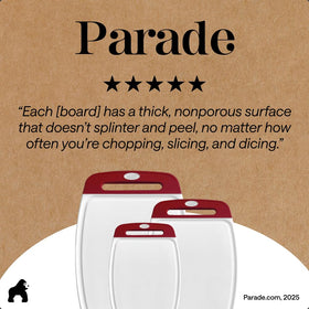 GORILLA GRIP reversible design offers flexible kitchen workflows.