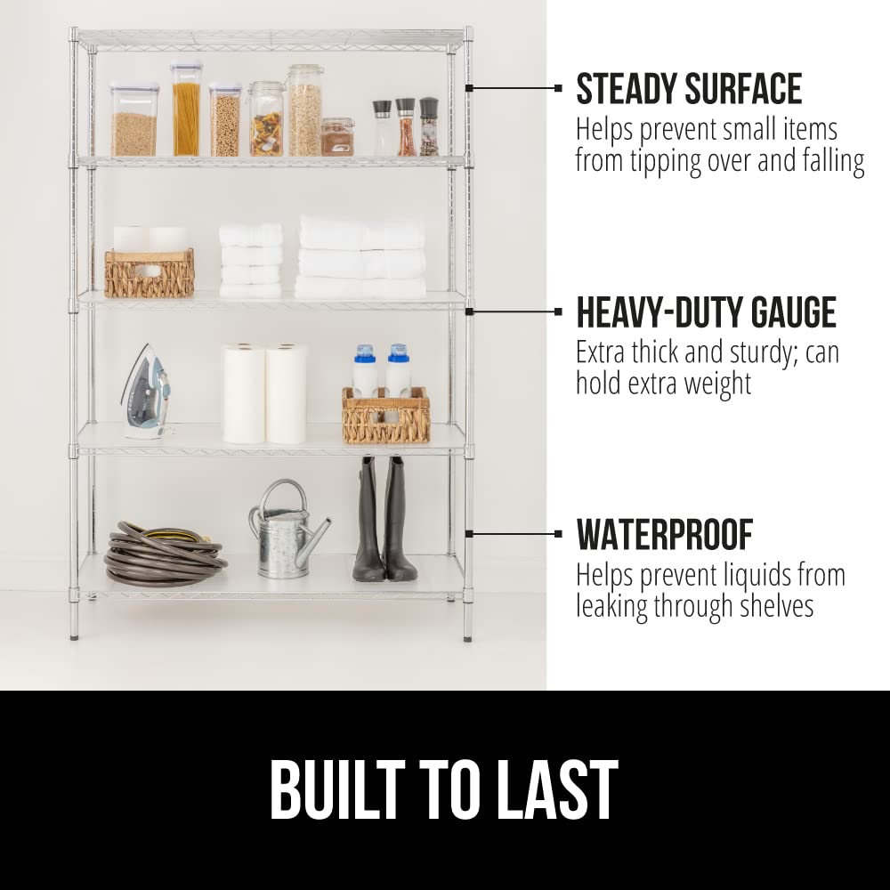 GORILLA GRIP ShelfGuard 18x48 clear liner shielding pantry items from leaks.
