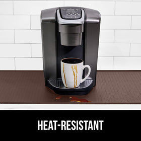 Gorilla Grip silicone coffee mat BPA-free material for safe kitchen use.