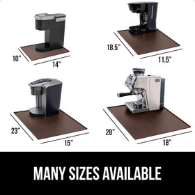 Gorilla Grip silicone coffee mat slip-resistant back keeps appliance in place.