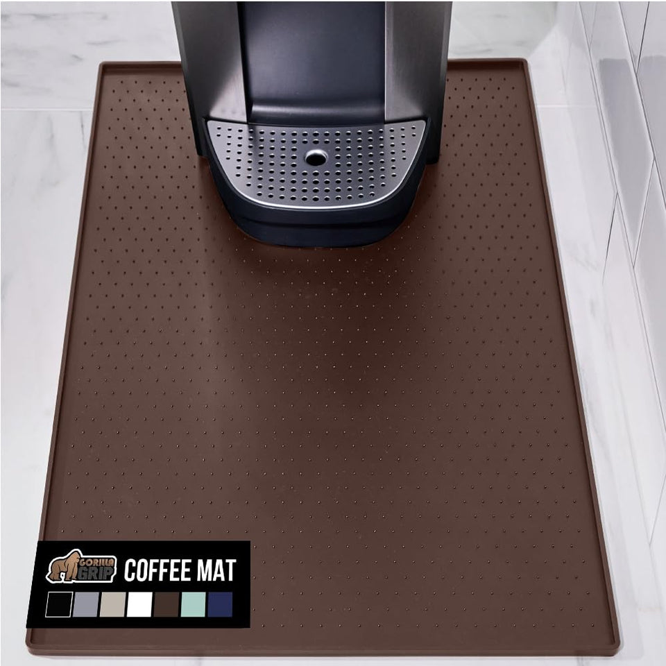 Gorilla Grip silicone coffee mat top view protects counters from spills.