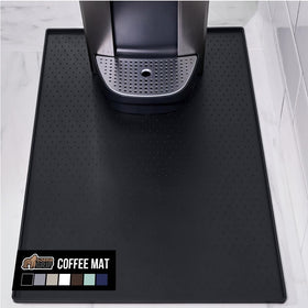 Gorilla Grip silicone coffee mat with raised edge protecting countertops from spills.