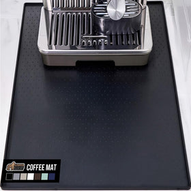 GORILLA GRIP silicone coffee mat 18x28, top view, protects counters from spills.