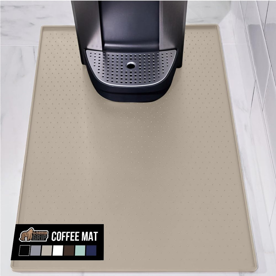 GORILLA GRIP silicone coffee mat on the espresso-machine-base protects counters from spills