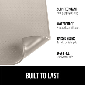 GORILLA GRIP silicone coffee mat with non-slip-back keeps items steady and reduces slips