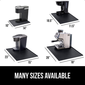 GORILLA GRIP silicone coffee mat, raised edge contains spills.