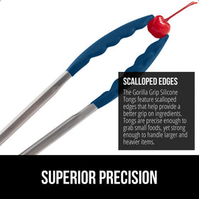 GORILLA GRIP silicone-head tongs prevent scratches on nonstick pans.