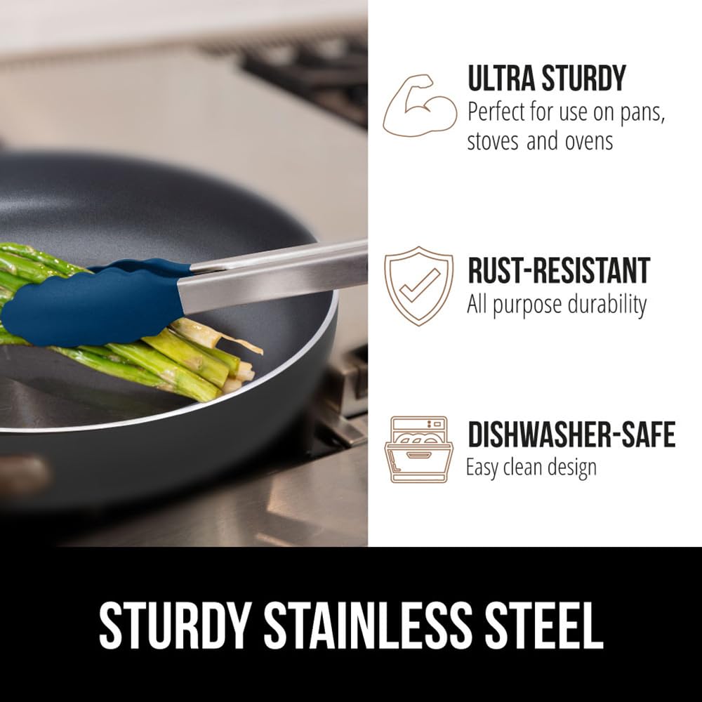 GORILLA GRIP slip-resistant handle helps steady delicate food turns.