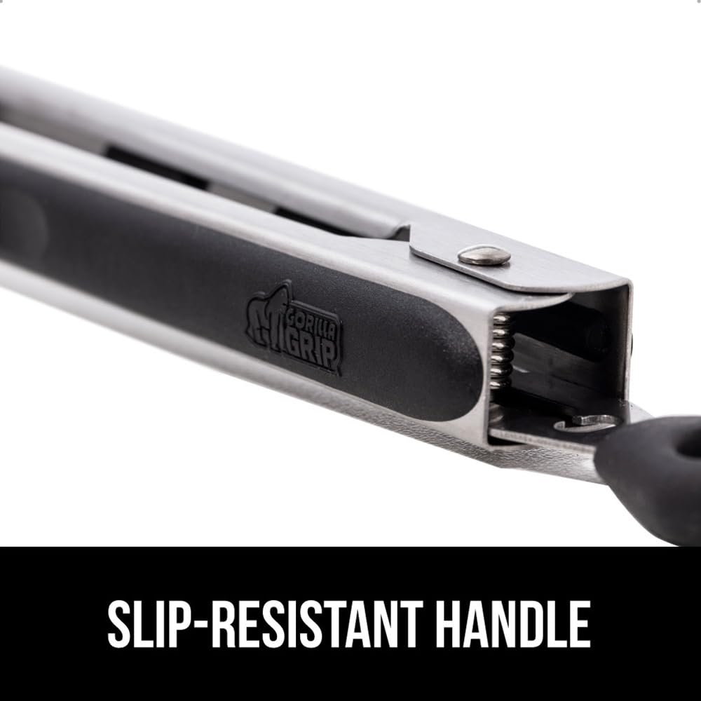 GORILLA GRIP slip-resistant handle ensures a secure grip during cooking