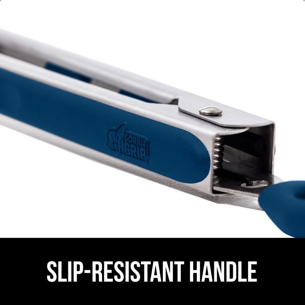 GORILLA GRIP slip-resistant handle ensures a secure grip while cooking.