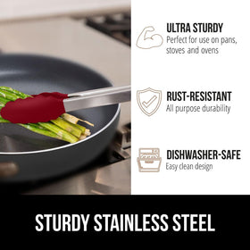 GORILLA GRIP slip-resistant handle with ergonomic thumb rest for better control.