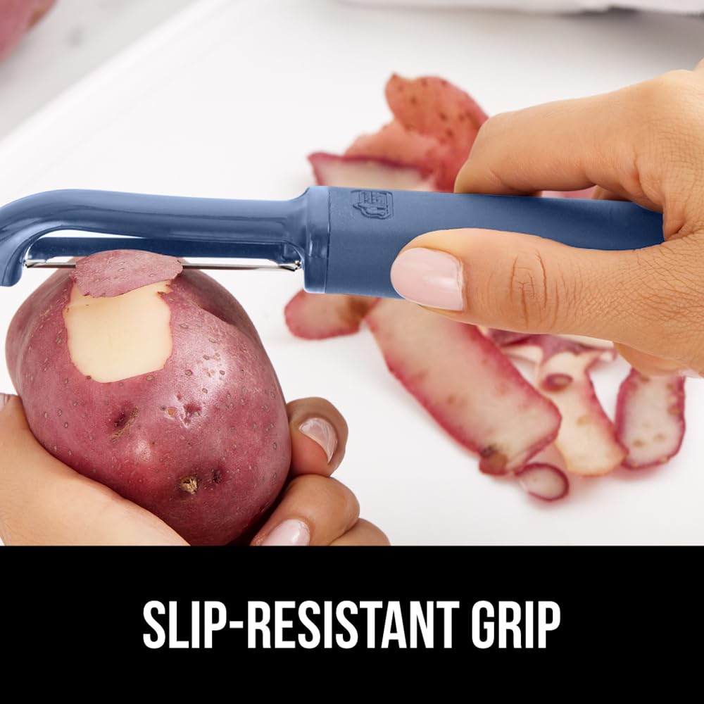GORILLA GRIP soft, slip-resistant handle ensures a steady grip while peeling.