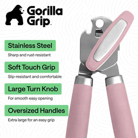 GORILLA GRIP smooth-edge cutting wheel delivers clean cuts on all cans.