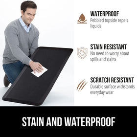 GORILLA GRIP pebbled topside resists stains for everyday messes.