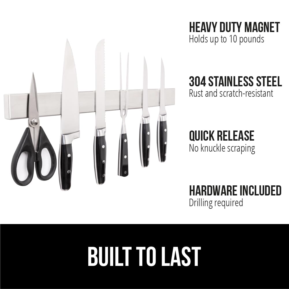 GORILLA GRIP stainless steel magnetic bar showcasing durable design for tools