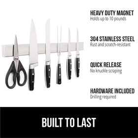 GORILLA GRIP stainless steel magnetic bar showcasing durable design for tools