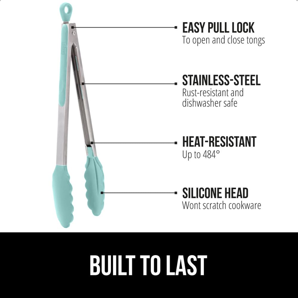 Gorilla Grip 12-inch tongs ideal for handling larger cuts.