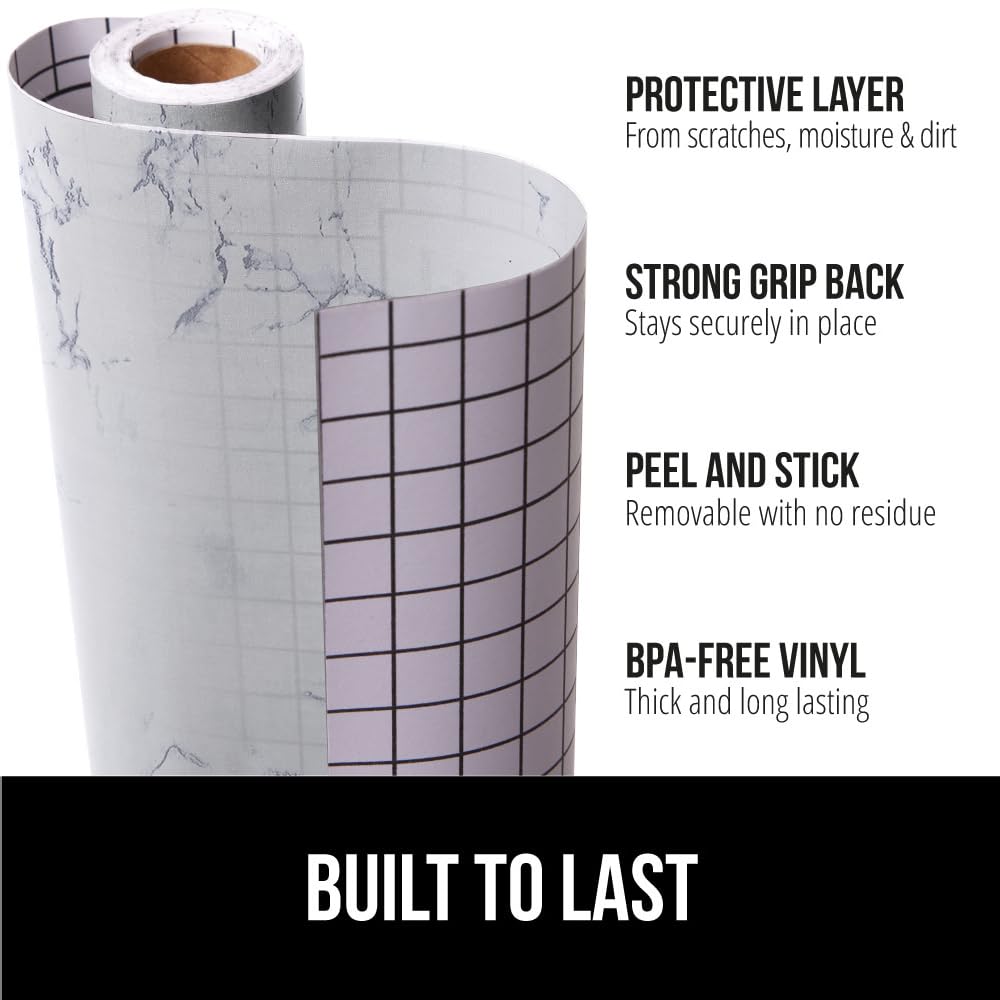 GORILLA GRIP liner with strong grip backing keeps drawers in place.