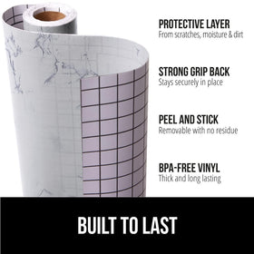 GORILLA GRIP liner with strong grip backing keeps drawers in place.