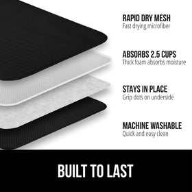 GORILLA GRIP Ultra rapid-dry mesh surface promotes fast air circulation