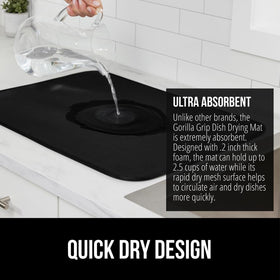 GORILLA GRIP Ultra slip-resistant backing keeps the mat in place