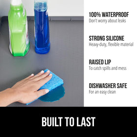 GORILLA GRIP under-sink mat reinforced lip detail
