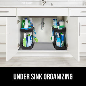 GORILLA GRIP raised lip and silicone design for leak-managed organization.