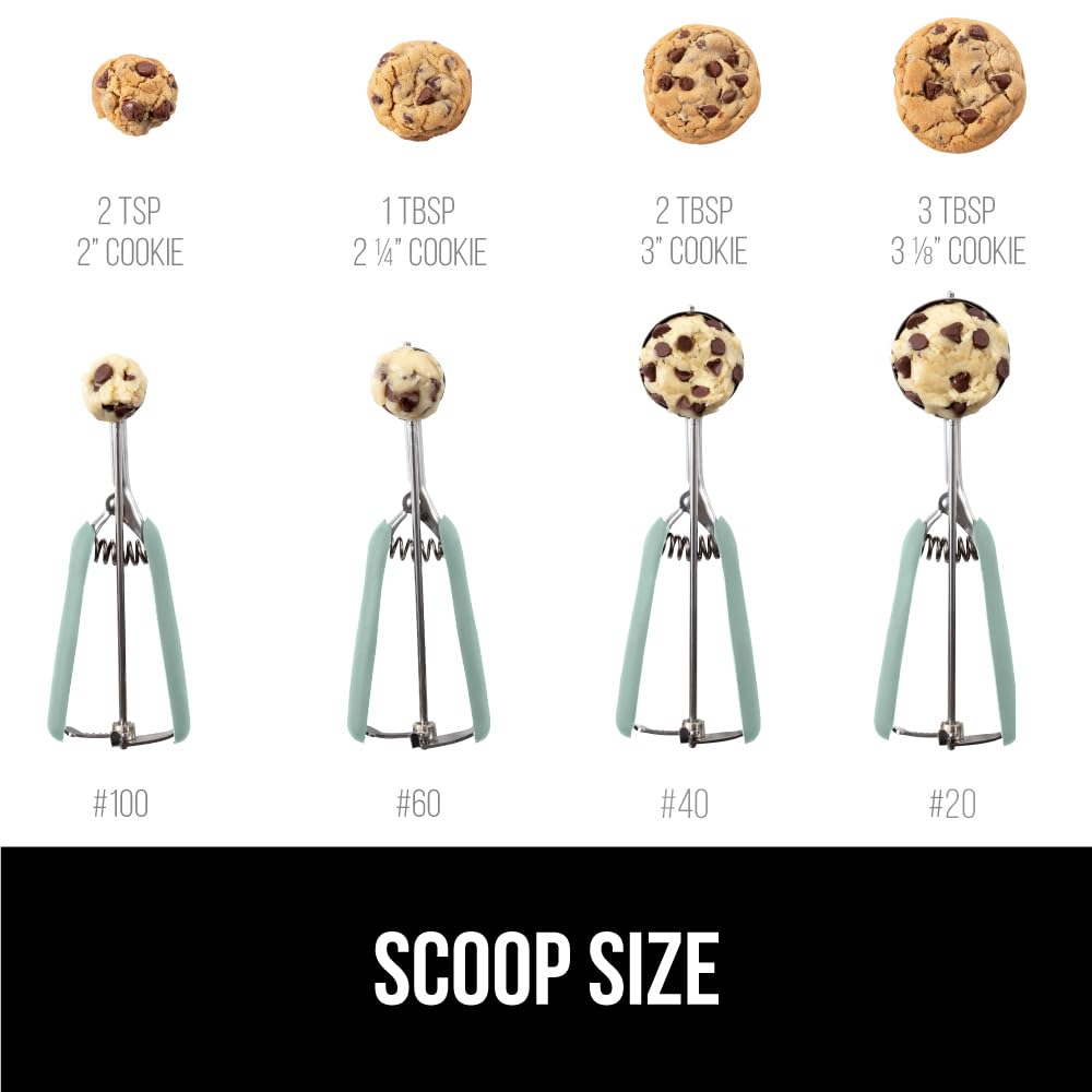 GORILLA GRIP 2-tablespoon portioning ensures consistent cookies across batches.