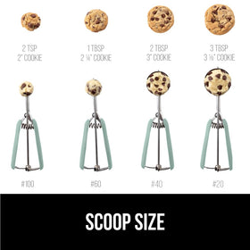 GORILLA GRIP 2-tablespoon portioning ensures consistent cookies across batches.