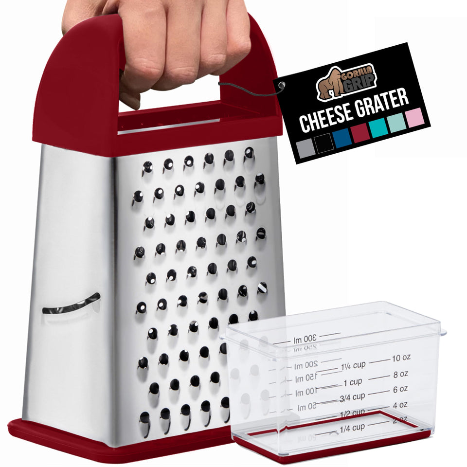 GORILLA GRIP XL 4-Sided Box Grater front view with four versatile surfaces