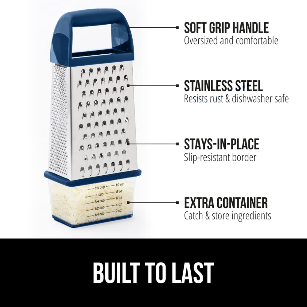 GORILLA GRIP XL 4-Sided Grater side view shows compact footprint on counter