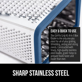 Gorilla Grip XL blades close-up highlights rust-resistant stainless steel durability