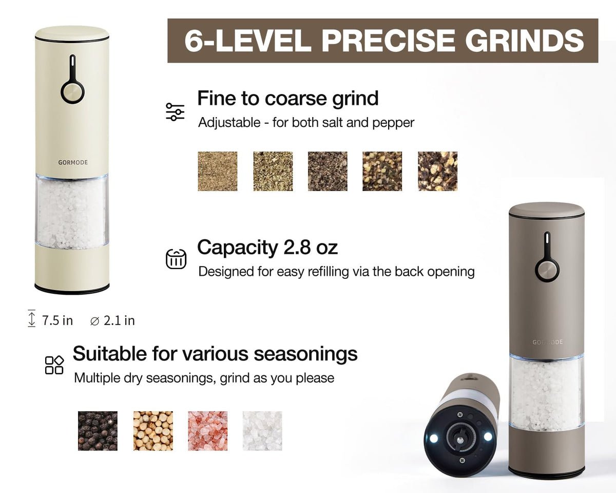 GORMODE built-in LED light for precise seasoning in dim kitchens.