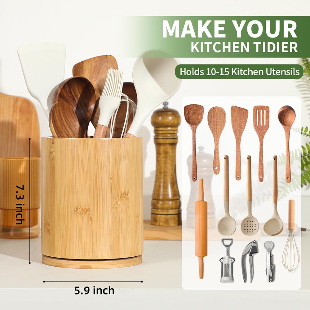 Gorsent large-capacity utensil holder fits 10–15 items.