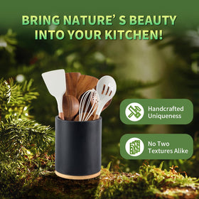 Gorsent long utensil storage keeps spatulas and ladles organized.