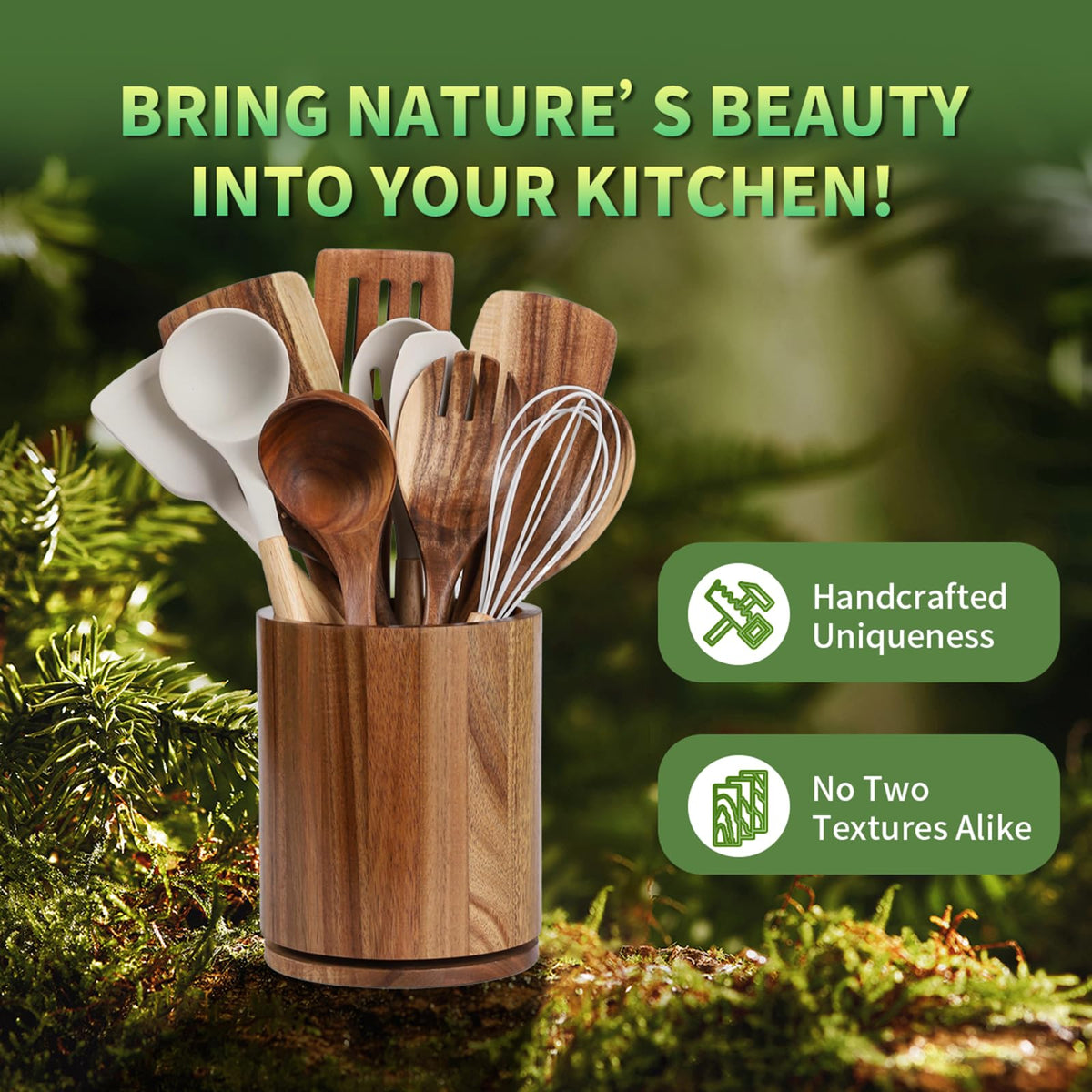 Gorsent utensil holder ready for dining counter use.