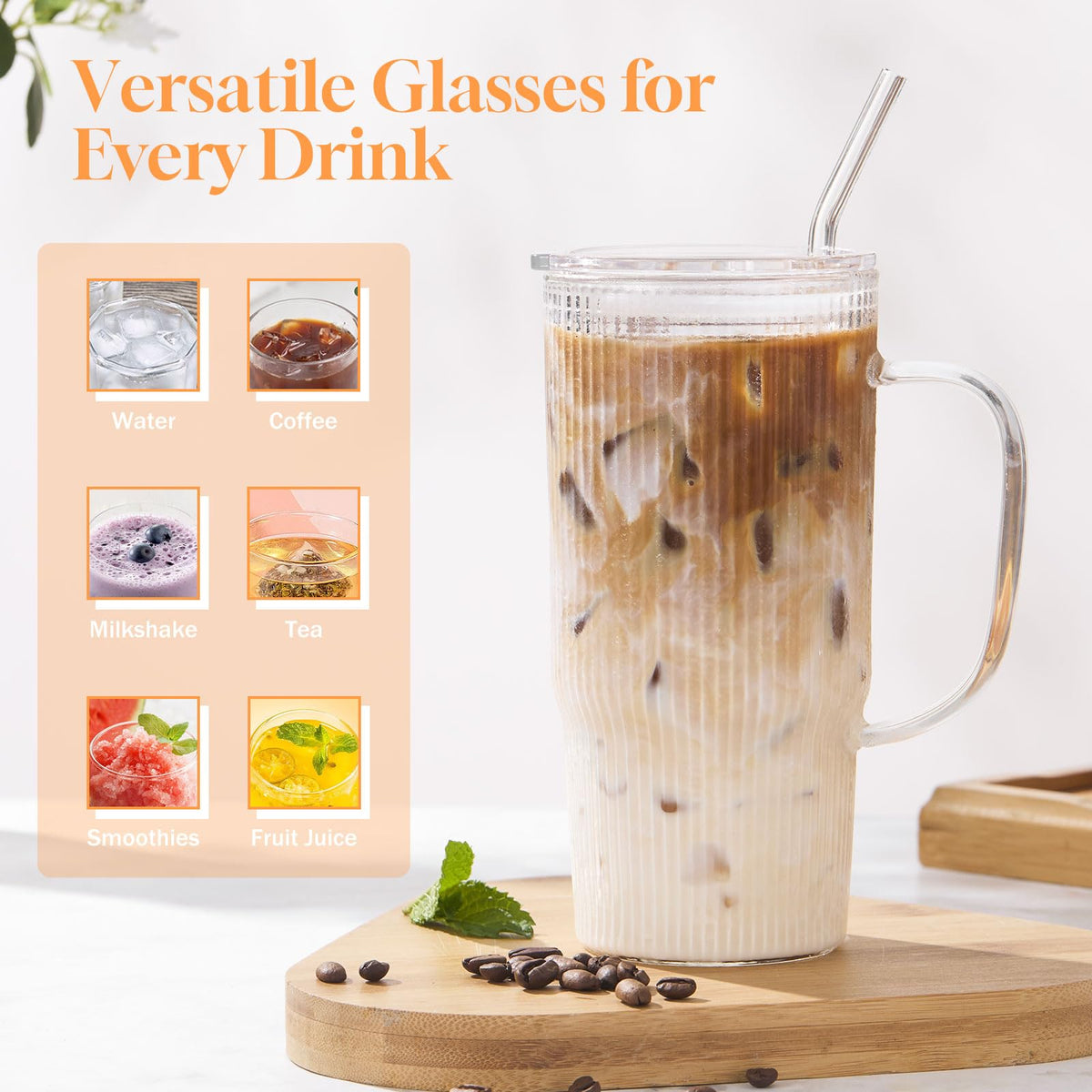 GOSCHE 2-pack glass cups ideal for sharing beverages.