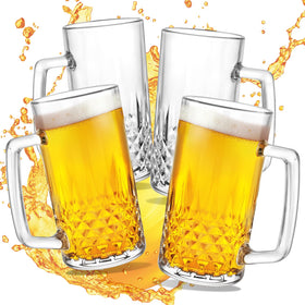 GOSDENG 20 oz beer mug with handle keeps beverage cool and easy to grip
