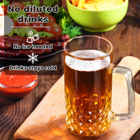 GOSDENG clear lead-free glass pint mug for beer, tea, or coffee