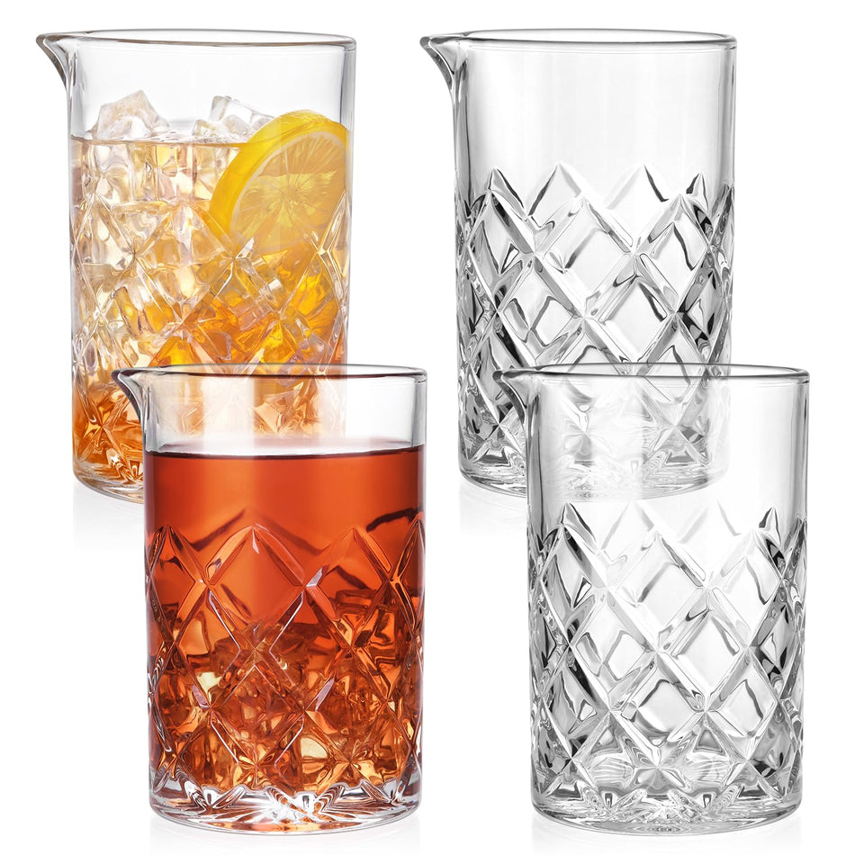 GOSDENG cocktail mixing glass 24oz crystal clarity for pro stirring.