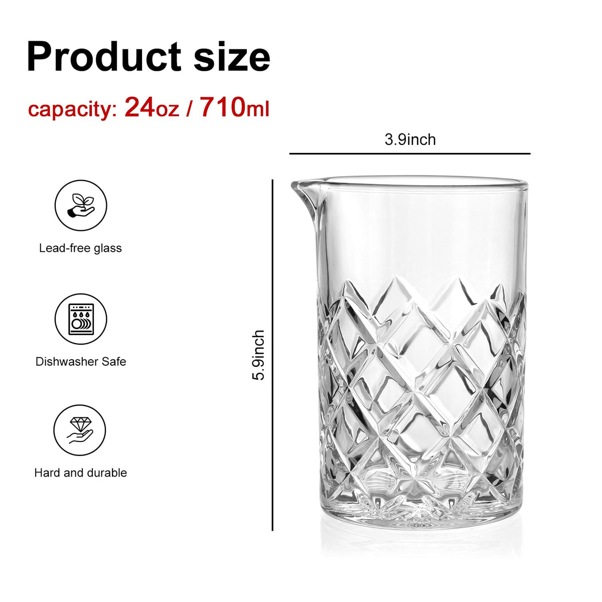 GOSDENG diamond grip design improves grip while stirring cocktails.