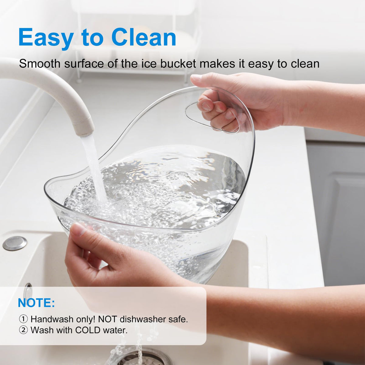 Easy-clean plastic ice bucket ready for repeated event use.