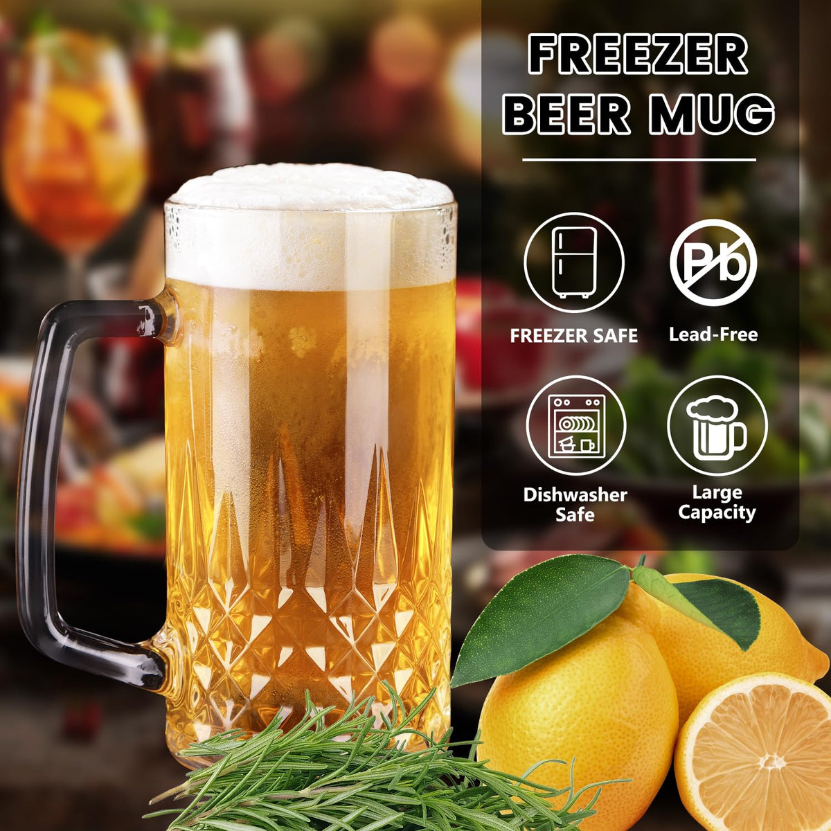 GOSDENG four-pack freezer-safe mugs ideal for entertaining and daily use