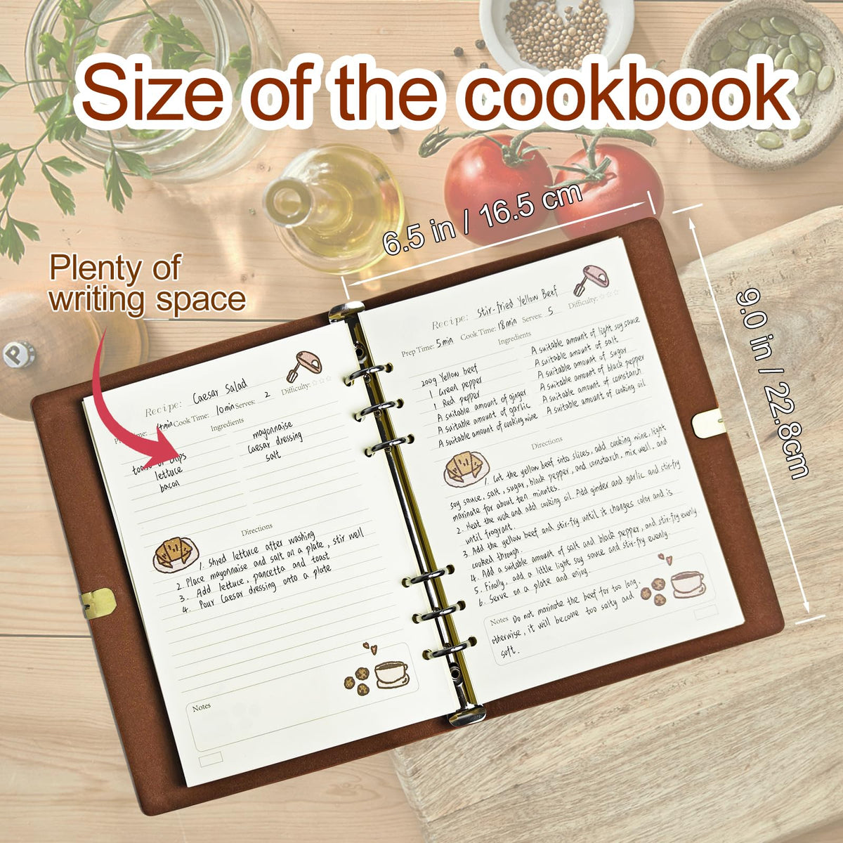 GoShambar blank recipe book kitchen measurement page helps tracking ingredients.