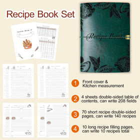 GoShambar blank recipe book short recipe pages for quick, everyday meals.