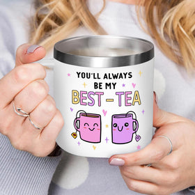 Gossby Bestie tumbler in hand holding hot coffee with a secure grip