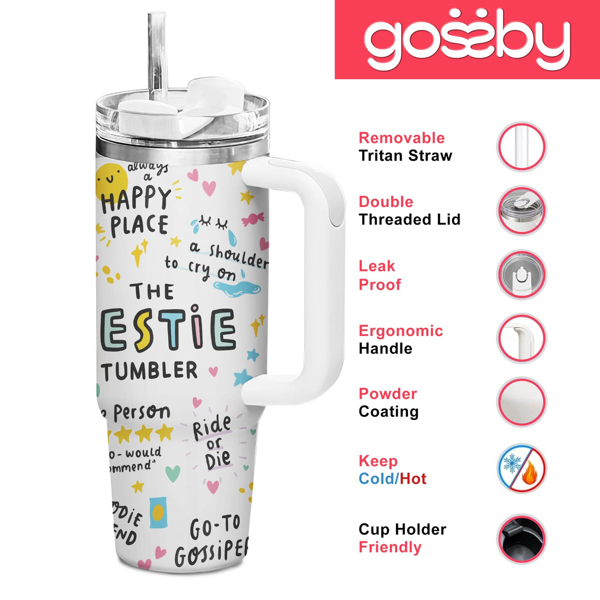 Gossby The Bestie 30oz exterior durability for daily use.